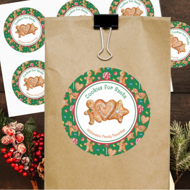 Pegatina Redonda Navidades cocina para Santa Verde (Subido por el creador)
