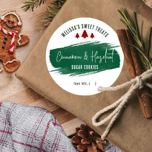 Pegatina Redonda Navidades Cocinan el pan de vacaciones de color ve