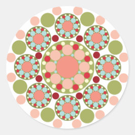 Pegatina Redonda Navidades coloridos festividades ornamentales