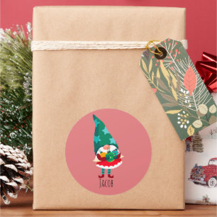 Pegatina Redonda Navidades con adornos navideños