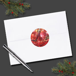 Pegatina Redonda Navidades con nombres de estrellas pequeños