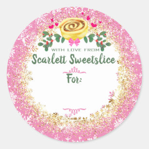 Pegatina Redonda Navidades con panecillos de canela panadería de ho