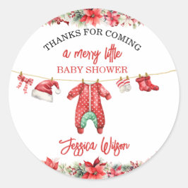Pegatina Redonda Navidades con poco género Baby Shower neutral