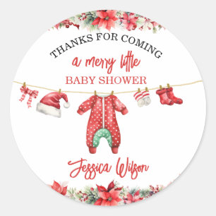 Pegatina Redonda Navidades con poco género Baby Shower neutral