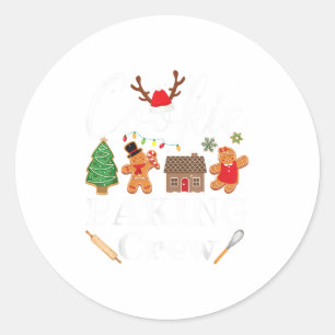 Pegatina Redonda Navidades Cookie Baking Crew Family Baking Team Fu