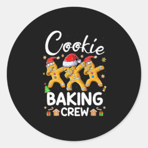 Pegatina Redonda Navidades Cookie Baking Crew Funny Pajamas Family