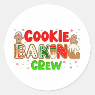 Pegatina Redonda Navidades Cookie Baking Crew Group Matemáticas