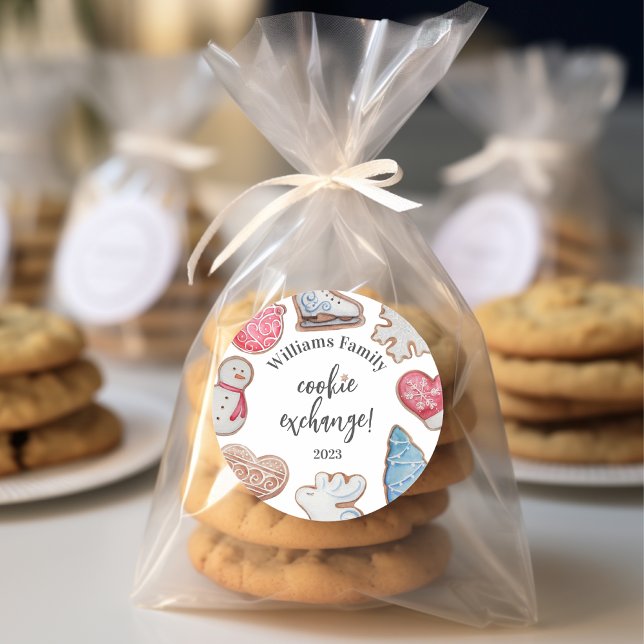 Pegatina Redonda Navidades Cookie Exchange (Subido por el creador)