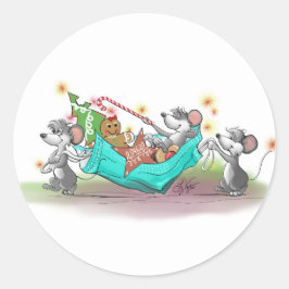 Pegatina Redonda Navidades Cookie Heist