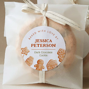 Pegatina Redonda Navidades Cookie intercambian pan de jengibre