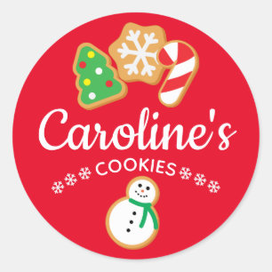 Pegatina Redonda Navidades Cookies