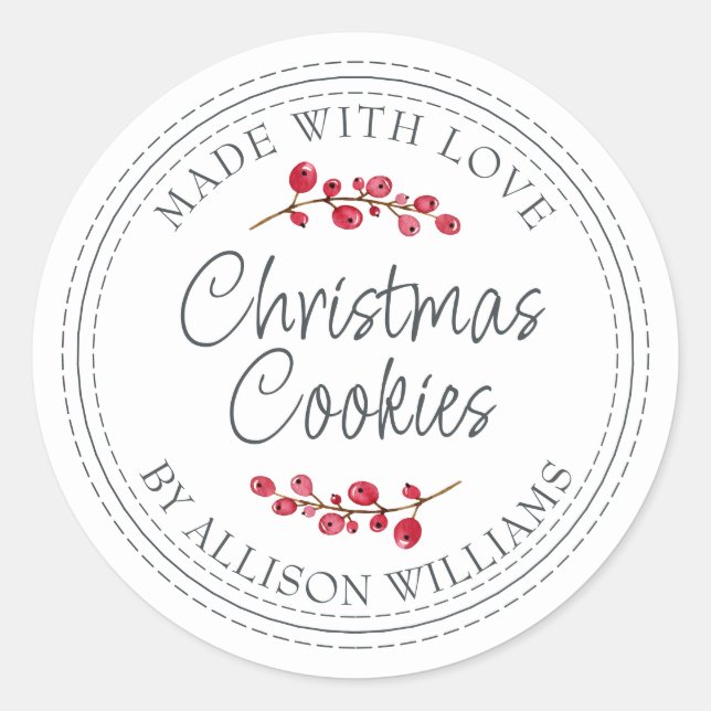 Pegatina Redonda Navidades Cookies Jar (Anverso)