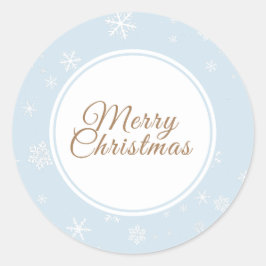 Pegatina Redonda Navidades Copos de nieve Feliz Navidad Navidad Azu