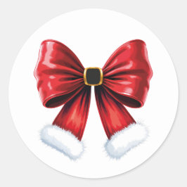 Pegatina Redonda Navidades Coquette Bow