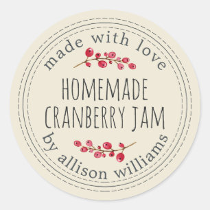 Pegatina Redonda Navidades Cranberry Jam Antique White caseros