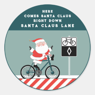 Pegatina Redonda Navidades creativos de ciclismo