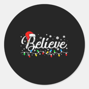 Pegatina Redonda Navidades creen que Santa Claus Xmas familiares ho