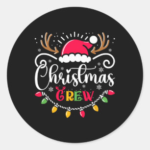 Pegatina Redonda Navidades Crew Xmas Iluminan Pajamas Familiares