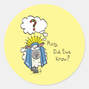 Pegatina Redonda Navidades cristianos graciosos Personalizado de ov