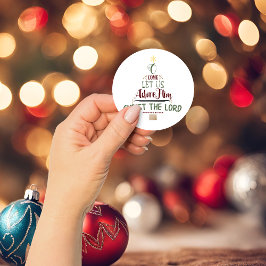 Pegatina Redonda Navidades cristianos rusos carol tipografía
