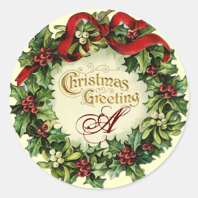 PEGATINA REDONDA NAVIDADES CRUZADOS CON MISTLETAS Y BARRIOS SANOS (Anverso)