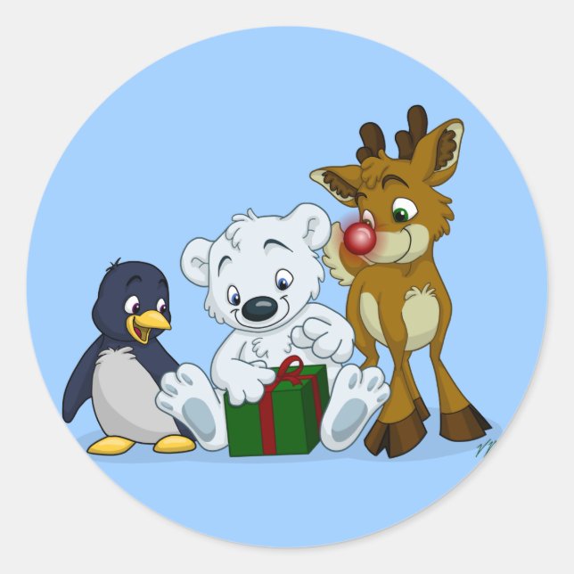 Pegatina Redonda Navidades Cubs (Anverso)