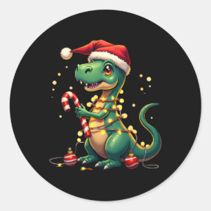 Pegatina Redonda Navidades Cuidados Camiseta Camiseta Dinosaurios Y