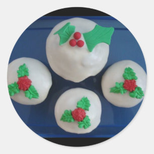 Pegatina Redonda Navidades Cupcakes