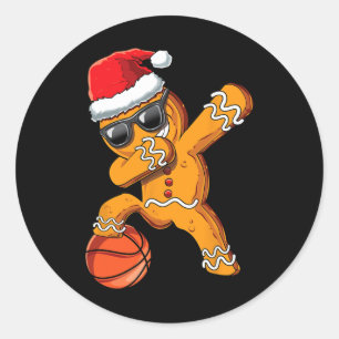 Pegatina Redonda Navidades Dabbing Gingerbread Man Dab Guay Sketll