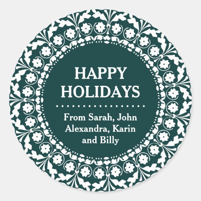 Pegatina Redonda Navidades dan a Pegatinas estilo tradicional de ar (Anverso)