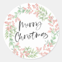 Navidades de acuarela pegatinas holly