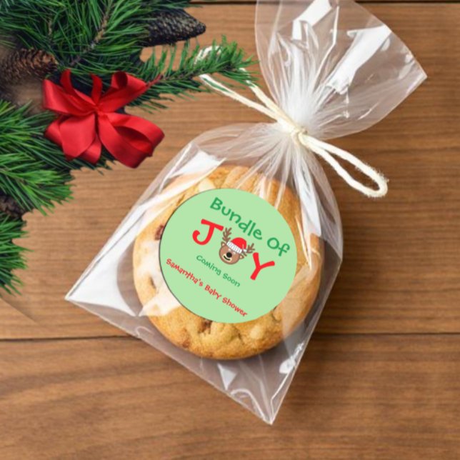 Pegatina Redonda Navidades de Alegría Baby Shower (Subido por el creador)