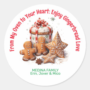 Pegatina Redonda Navidades de amor de Gingerbread
