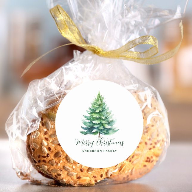 Pegatina Redonda Navidades de árbol personalizados (Subido por el creador)