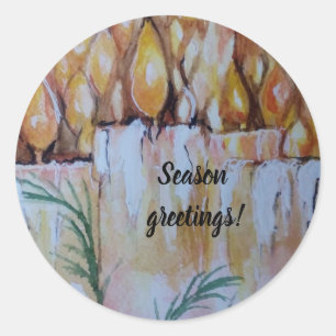 PEGATINA REDONDA NAVIDADES DE ARTE CON VELOCIDAD