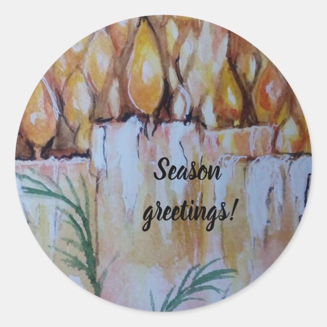 PEGATINA REDONDA NAVIDADES DE ARTE CON VELOCIDAD (Anverso)