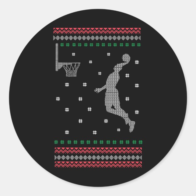Pegatina Redonda navidades de baile de baloncesto  de baile genial  (Anverso)