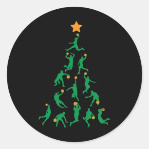 Pegatina Redonda Navidades de baloncesto