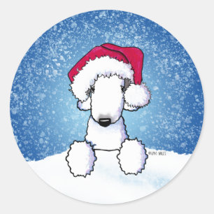 Pegatina Redonda Navidades de Bedlington