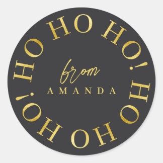 Pegatina Redonda Navidades de Black Gold Ho Ho Ho ID1009