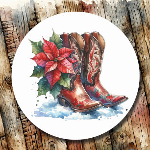 Pegatina Redonda Navidades de Boots en el País y el Rústico Occiden