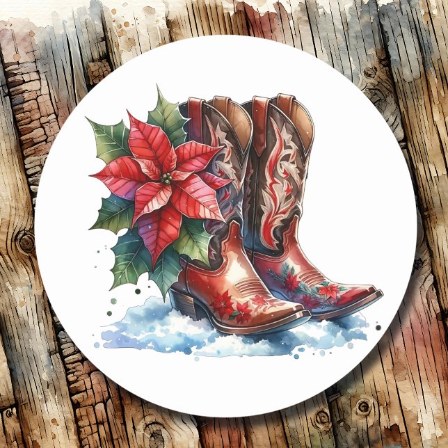 Pegatina Redonda Navidades de Boots en el País y el Rústico Occiden (Subido por el creador)
