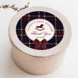 Pegatina Redonda Navidades de caballos de Rockefeller se burlan de 