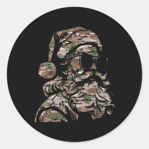 Pegatina Redonda Navidades de camuflaje Sungles Silhouette Multi Ca