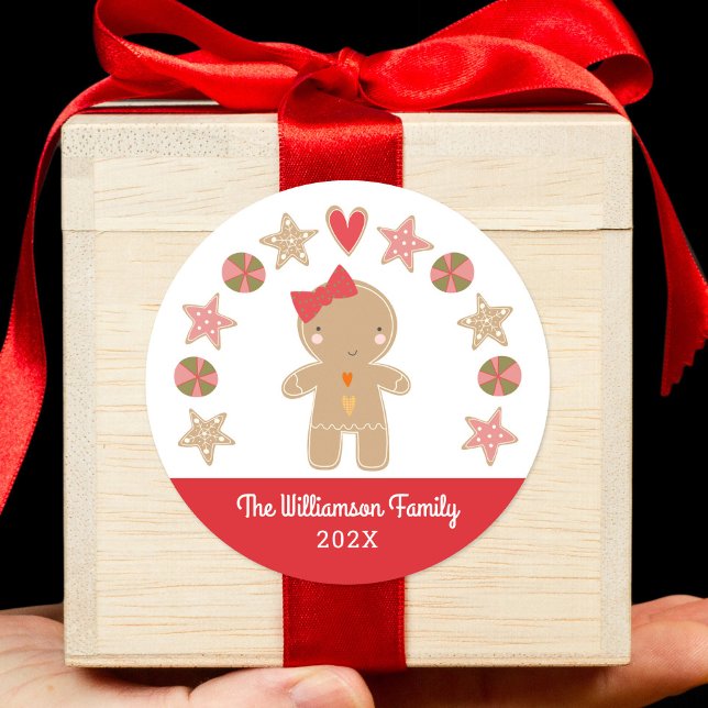 Pegatina Redonda Navidades de Chica de pan de jengibre de la noche  (Subido por el creador)