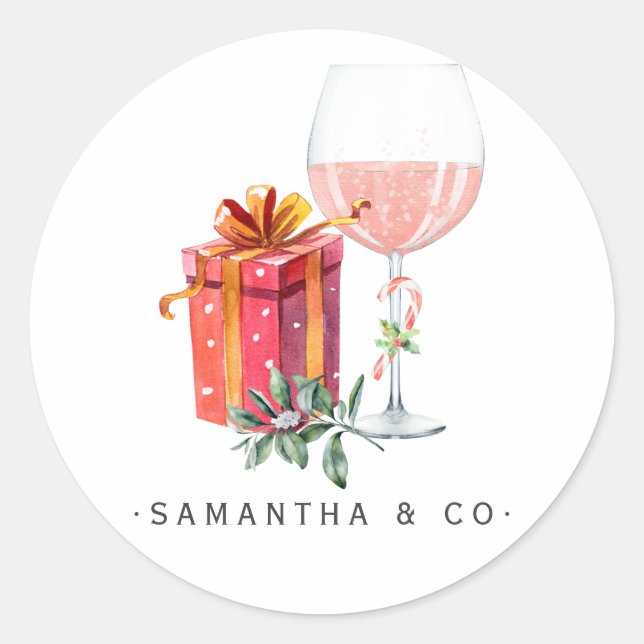 Pegatina Redonda Navidades de cine retro (Anverso)