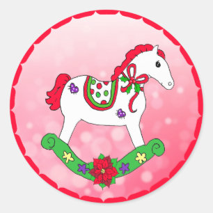 Pegatina Redonda Navidades de clase que roeven en vacaciones de cab
