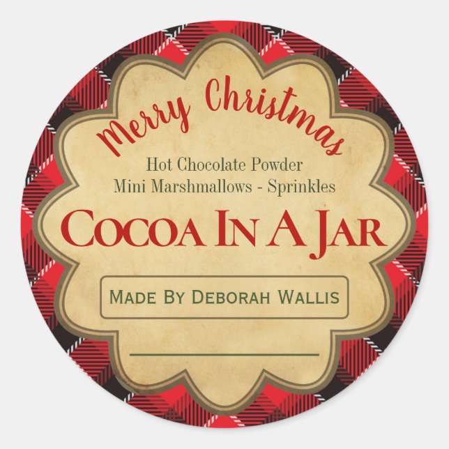 Pegatina Redonda Navidades De Coca Chocolate Caliente En Ideas De J (Anverso)