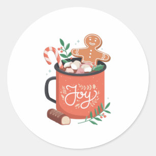 PEGATINA REDONDA NAVIDADES DE COCOA CALIENTE