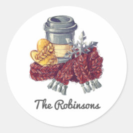 Pegatina Redonda Navidades de Coffee Lover vitorean